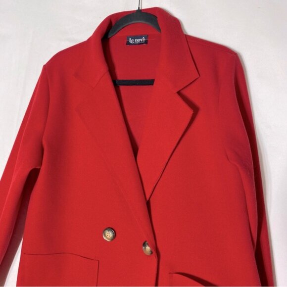 Le Nove Caposhie Red Two Button Lightweight Notched Lapel Coat Jacket M - Picture 9 of 16